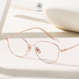  Gọng kính Zay Eyewear 33023 dáng mắt mèo titanium phong cách Hàn Quốc 