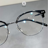  Gọng kính nửa khung 16844 dáng tròn  titanium cao cấp 