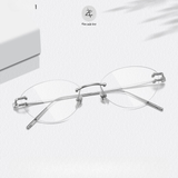  Gọng khoan không viền 9027 dáng oval titanium cao cấp 