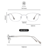  Gọng kính Zay Eyewear 98757 dáng đa giác titanium phong cách Hàn Quốc 