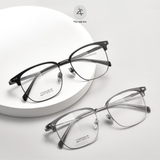 Gọng kính Zay Eyewear 6031 dáng vuông nửa khung Titanium phong cách Hàn Quốc 