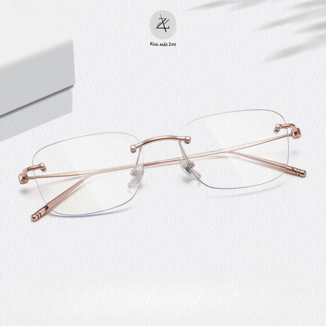  Gọng khoan không viền 9029 dáng vuông titanium cao cấp 