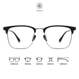  Gọng kính Zay Eyewear 22221 dáng vuông nửa khung Titanium phong cách Hàn Quốc 