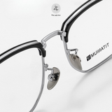  Gọng kính Zay Eyewear 88076 dáng vuông nửa khung Titanium phong cách Hàn Quốc 
