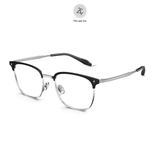  Gọng kính nửa khung Molsion MA7032 dáng vuông nhựa acetate & titanium chính hãng fullbox 