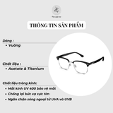 Gọng kính nửa khung Molsion MA6006 dáng vuông nhựa acetate & titanium chính hãng fullbox
