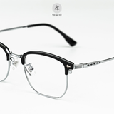  Gọng kính nửa khung M23-26 dáng vuông nhựa & titanium cao cấp 