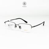  Gọng kính xẻ cước nửa khung CRV J88304 dáng chữ nhật Titanium chính hãng 