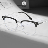  Gọng kính Zay Eyewear 122621 dáng vuông nửa khung Titanium phong cách Hàn Quốc 