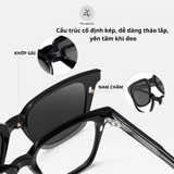 Kính râm cận thời trang S34205 clip on 2 in 1 chống tia UV