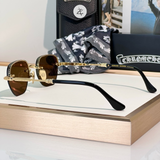  Kính mát Chrome Hearts Prosted dáng đa giác titanium cao cấp fullbox 