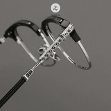  Gọng kính nửa khung Chrome Hearts Vertical Smile II dáng vuông titanium cao cấp fullbox 