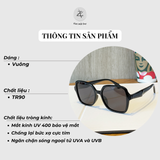 Kính mát 8112 dáng vuông nhựa TR90 dẻo Hàn Quốc
