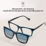  Kính râm cận thời trang S34208 clip on 2 in 1 chống tia UV 