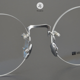  Gọng khoan không viền Chrome Hearts CH5802 dáng tròn titanium cao cấp full box 