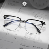  Gọng kính Zay Eyewear 122621 dáng vuông nửa khung Titanium phong cách Hàn Quốc 