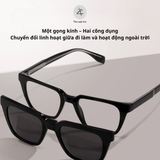 Kính râm cận thời trang S34205 clip on 2 in 1 chống tia UV