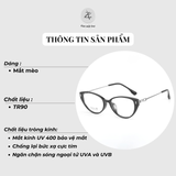  Gọng kính Zay Eyewear P30559 dáng mắt mèo nhựa TR90 phong cách Hàn Quốc 