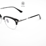 Gọng kính nửa khung Chrome Hearts Vertical Smile II dáng vuông titanium cao cấp fullbox 
