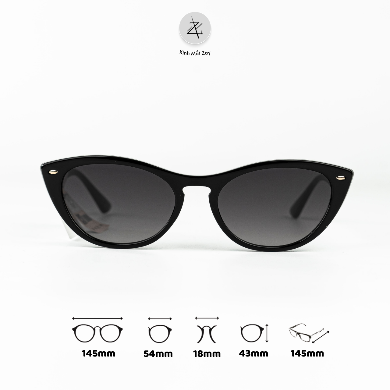  Kính mát Parim 76085 dáng mắt mèo nhựa acetate fullbox chính hãng 