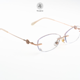 Gọng khoan không viền 0633-B dáng lục giác titanium cao cấp