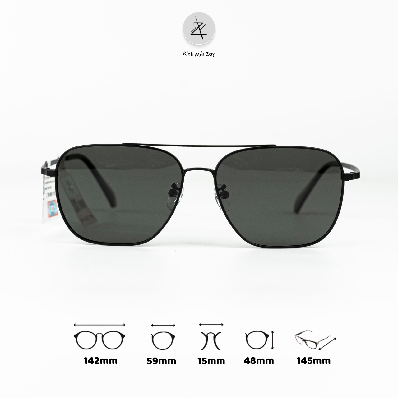  Kính mát Parim 74016 dáng phi công titanium fullbox chính hãng 