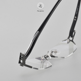  Gọng khoan không viền T1141 dáng lục giác titanium & nhựa acetate cao cấp 