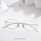 Gọng kính Zay Eyewear 9106 Titanium dáng oval phong cách thời trang cao cấp 