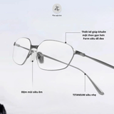  Gọng kính Zay Eyewear B0412 dáng đa giác Titanium phong cách Hàn Quốc 
