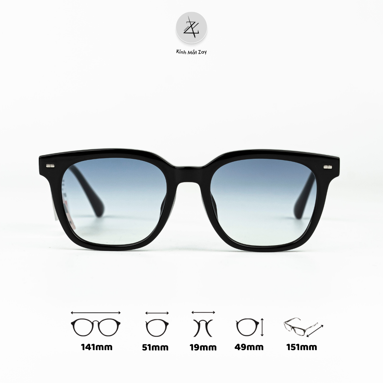  Kính mát Parim 76047 dáng vuông nhựa acetate fullbox chính hãng 