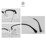  Gọng kính xẻ cước D8063 dáng vuông nữa khung Titanium cao cấp 