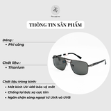  Kính mát Parim 76068 dáng phi công titanium & nhựa acetate chính hãng fullbox 