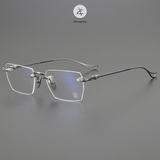 Gọng khoan không viền Chrome Hearts CH8114 dáng đa giác titanium cao cấp fullbox 