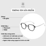  Gọng kính Zay Eyewear 55001 dáng đa giác nhựa TR90 Titanium phong cách Hàn Quốc 