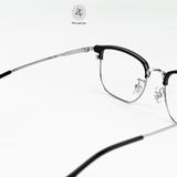  Gọng kính nửa khung M23-26 dáng vuông nhựa & titanium cao cấp 