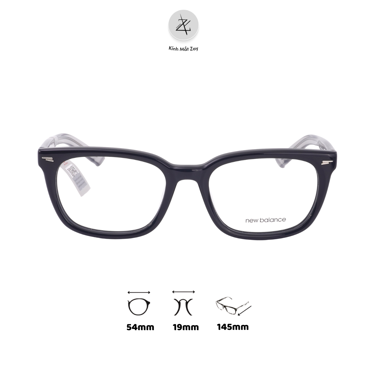  Gọng kính New Balance NBN06254X dáng vuông nhựa acetate chính hãng full box 