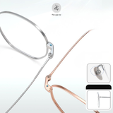 Gọng kính Zay Eyewear 9109 dáng đa giác titanium phong cách Hàn Quốc