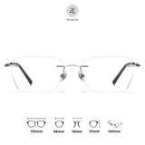  Gọng khoan không viền 5019 dáng đa giác titanium cao cấp 