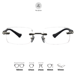  Gọng khoan không viền Chrome Hearts CH8130 dáng chữ nhật titanium cao cấp full box 