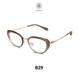 Gọng kính Molsion MA6032 dáng mắt mèo nhựa acetate & titanium chính hãng fullbox