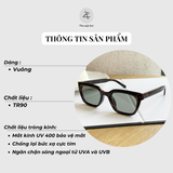  Kính mát T7119 dáng vuông nhựa TR90 dẻo Hàn Quốc 
