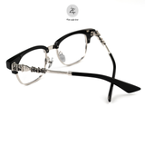  Gọng kính nửa khung Chrome Hearts CH8224 dáng vuông titanium cao cấp fullbox 
