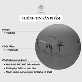 Gọng kính Zay Eyewear 80869 dáng vuông titanium cao cấp