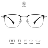  Gọng kính Zay Eyewear 89557 dáng vuông nửa khung Titanium phong cách Hàn Quốc 