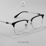  Gọng kính Zay Eyewear 22221 dáng vuông nửa khung Titanium phong cách Hàn Quốc 