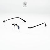  Gọng khoan không viền Chrome Hearts CH8085 dáng chữ nhật titanium cao cấp full box 