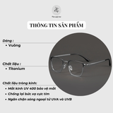  Gọng kính Zay Eyewear 89557 dáng vuông nửa khung Titanium phong cách Hàn Quốc 