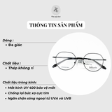  Gọng kính Velocity VL23305 dáng đa giác thép không gỉ chính hãng fullbox 