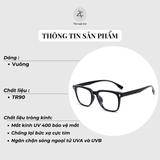 Gọng kính Zay Eyewear 9022 dáng vuông nhựa TR90 phong cách hàn quốc