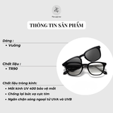  Kính râm cận thời trang S34209 clip on 2 in 1 nhựa TR90 chống tia UV 